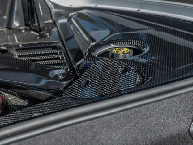 2020+ CHEVROLET CORVETTE C8 | CARBON FIBER ENGINE BAY STRUT COVERS REPLACEMENT