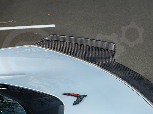 2023-Up CORVETTE C8 Z06 / E-RAY / ZR1 | Z06 FACTORY STYLE CARBON FIBER REAR SPOILER WING WITH 1.5 INCH EXTENDED WICKERBILL WINGLETS