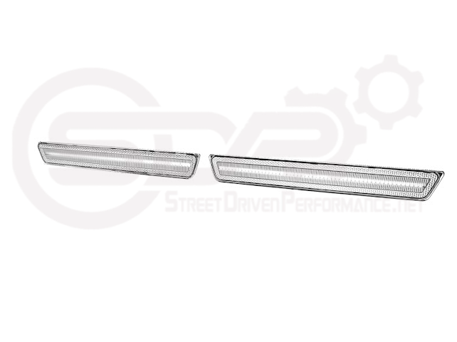 2015-2023 Dodge Challenger | Rear Bumper Side Marker Lens w/ Red LED Reflector Light Pair (Clear / Red / Smoke)