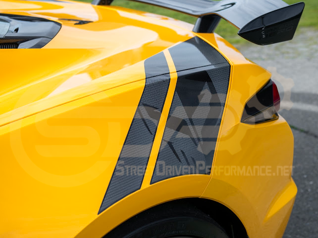 2020-UP CORVETTE C8 REAR FENDERS RACING STRIPES DECALS