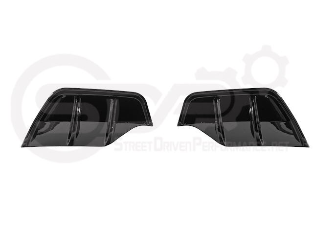 2025-Up Tesla Model Y | Fast Style Glossy Black Rear Bumper Finned Diffuser