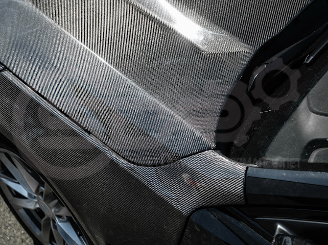Black Wing style carbon fiber vented front hood for 2020+ Cadillac CT4, CT4-V, and CT4-V Black Wing by Street Driven Performance