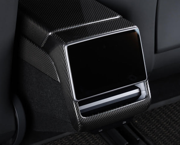 2024-UP TESLA MODEL 3 CARBON FIBER INTERIOR REAR DISPLAY FRAME COVER