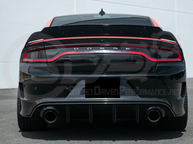 Dodge Charger SRT Hellcat Redeye style rear trunk wing spoiler in matte or gloss black, designed for 2015-2023 models.