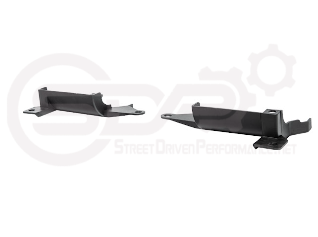Pair of Street Driven Performance Chevrolet Corvette C8 underbody air deflector cooling duct scoops, exterior trim for improved airflow.