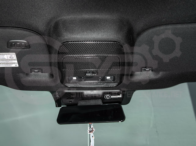 2021-Up Ford F-150 | Dry Carbon Fiber Overhead Console Front Map Lamp Frame Panel