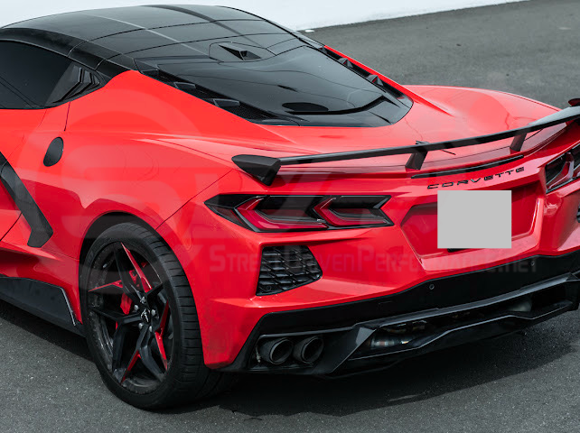 2020-Up Corvette C8 Stingray & Z51 |FaceliftedbRear Trunk High Wing Spoiler (Matte Black or Carbon Flash)