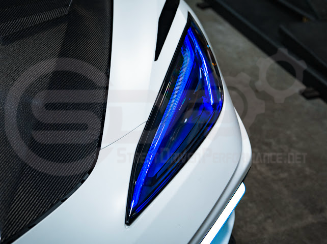 2020-Up Chevrolet Corvette C8 | Custom DRL Conversion Front Headlight Module Set Pair (Amber, Blue, Green, or Red)