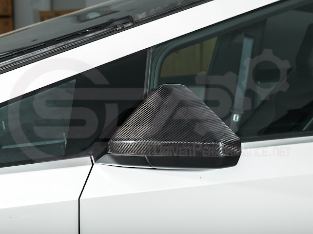 2024-Up Tesla Cybertruck | Factory Style Carbon Fiber Side Mirror Covers Pair