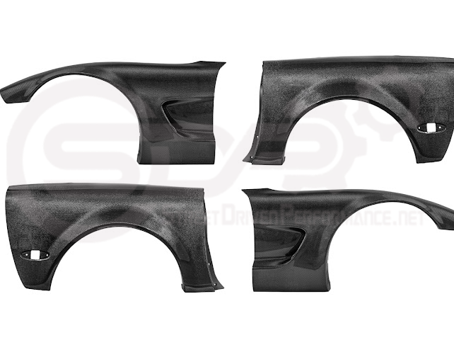 Factory style carbon fiber front and rear widebody fenders for 1997-2004 Chevrolet Corvette C5 hatchback by Street Driven Performance.