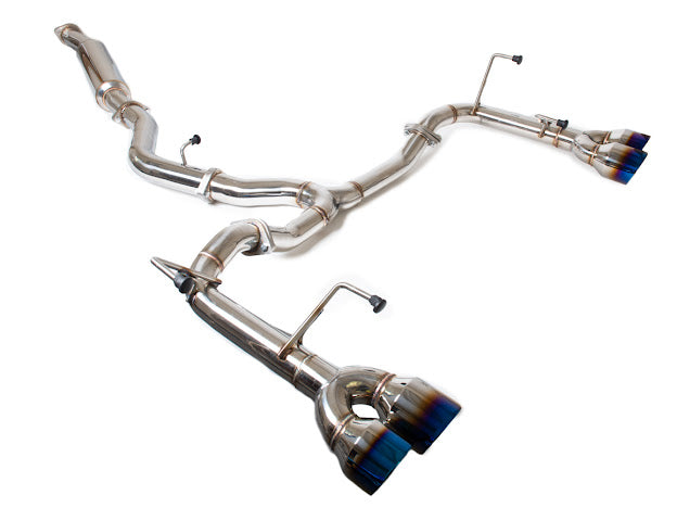 2015-2021 SUBARU WRX STI | MUFFLER DELETE QUAD TIPS CAT-BACK EXHAUST WITH BURNT BLUE TIPS