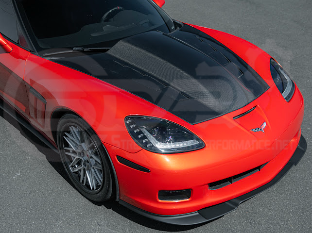 2005-2013 C6 Corvette - 427 /Grand Sport / Z06 / ZR1 | ZRA1 Style Front Splitter Lip Ground Effects (Carbon Fiber or Primer Black)