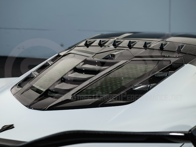 2020+ CORVETTE C8 ALL MODELS | ZR1 STYLE CARBON FLASH REAR WINDOW HATCH VENT LOUVER COVER