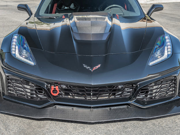 2019 CHEVROLET CORVETTE C7 ZR1 CARBON FIBER FRONT SPLITTER SIDE WINGLET EXTENSIONS (PAIR)