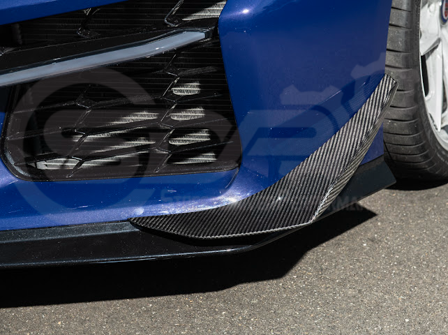 2023-UP CORVETTE C8 Z06, E-RAY, ZR1 | Z07 PERFORMANCE PACKAGE CARBON FIBER FRONT BUMPER SIDE CANARDS DRIVE PLANES PAIR