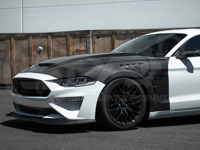 2018-2023 Ford Mustang S550 | GT500 Style Carbon Fiber Front Side Vented Fenders PAIR