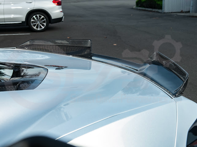2023-Up CORVETTE C8 Z06 / E-RAY / ZR1 | CARBON FIBER 1.5 INCH EXTENDED REAR SPOILER WING WICKER BILL WINGLETS PAIR