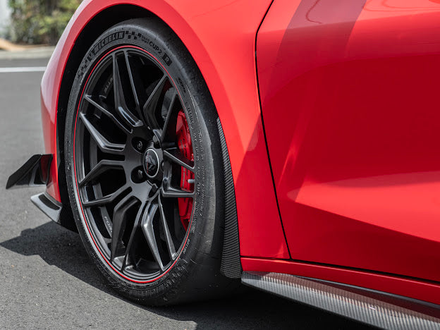 2023-Up Corvette C8 Z06 & E-RAY | Extended Hydro-Dipped Carbon Fiber Front & Rear Mud Flap Splash Guards