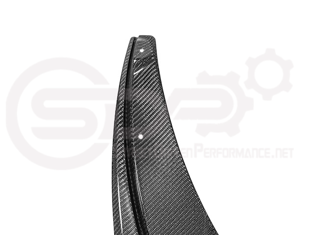 Pair of carbon fiber mud flaps for 2022-up Cadillac CT5-V Blackwing, designed to protect the vehicle’s front and rear splash areas.