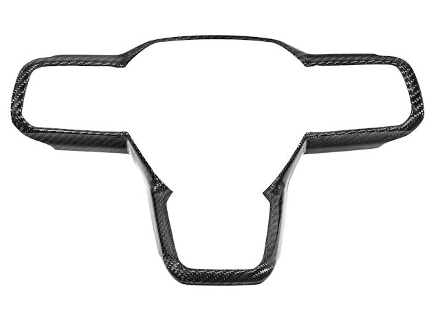 2024-Up Ford Mustang S650 | CARBON FIBER Stick-On Steering Wheel Interior Trim Cover