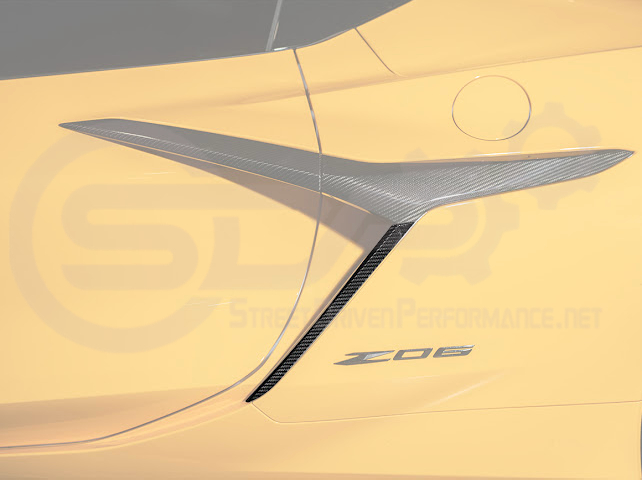 2023+ CHEVROLET CORVETTE C8 Z06/ E-RAY / ZR1 | CARBON FIBER SIDE AIR INTAKE DOOR GARNISH LOWER TRIM PAIR