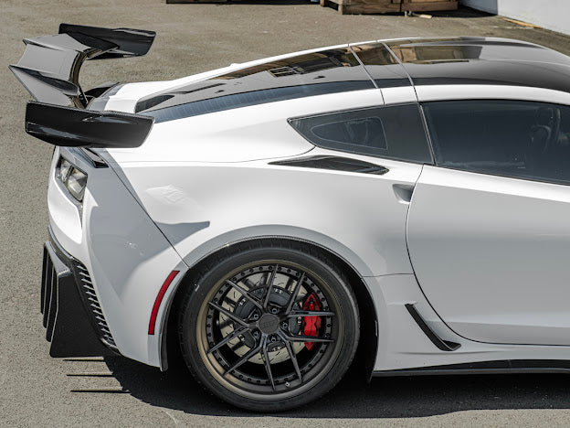 2014-2019 Corvette C7 Performance Track CARBON FIBER Rear Bumper Finned Diffuser