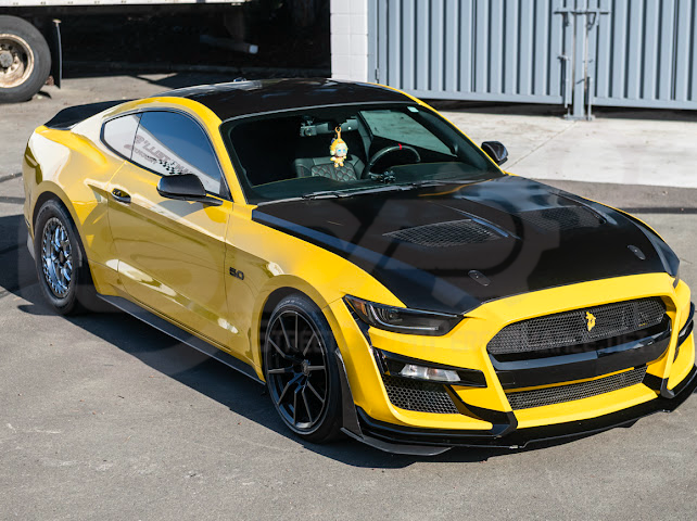 2018-2023 FORD MUSTANG S550 | GTD STYLE ALUMINUM FRONT AIR VENTED HOOD