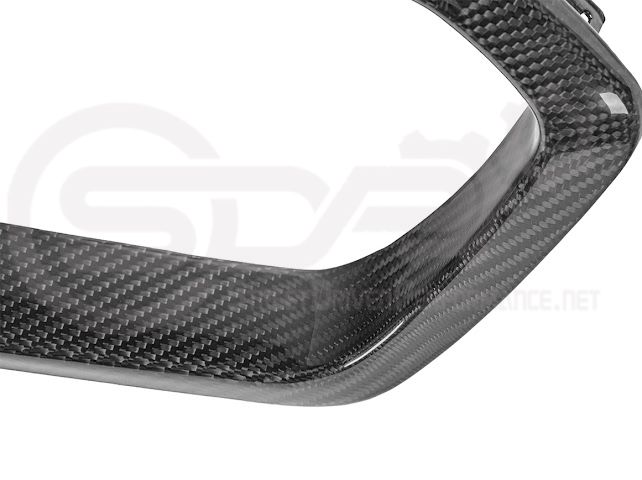 Dry carbon fiber rear diffuser exhaust bezel surrounds for 2023-up Chevy Corvette C8 Z06 and ZR1, by Street Driven Performance.