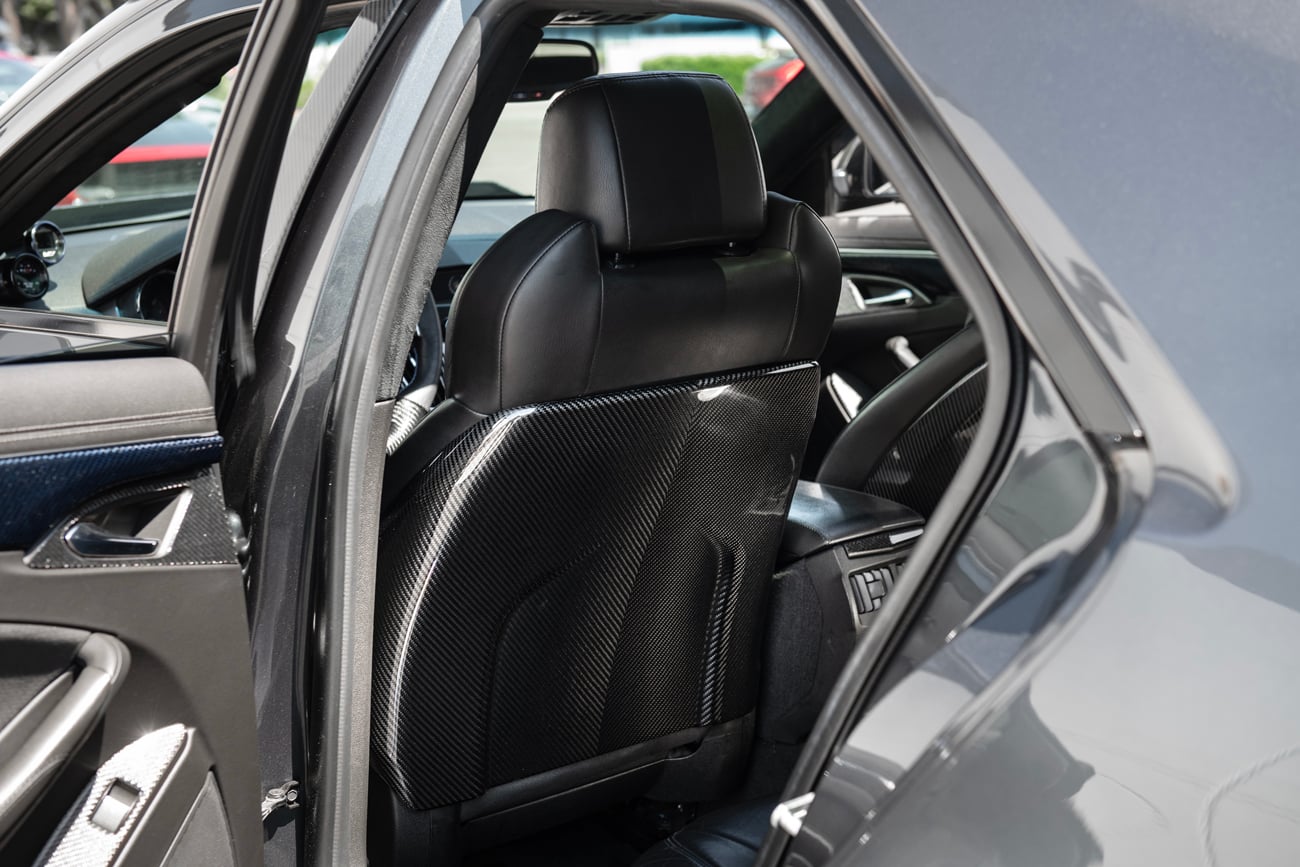 2009-2015 Cadillac CTS/CTS-V V2 CARBON FIBER SEAT BACK PANEL COVER REPLACEMENT PAIR