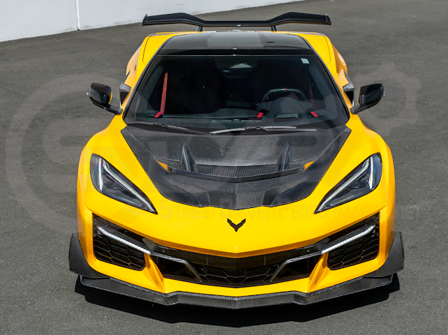 2023+ CHEVROLET CORVETTE C8 Z06 & E-RAY | Z07 PERFORMANCE PACKAGE CARBON FIBER LIP SPLITTER GROUND EFFECTS WITH NO DRILL CANARDS