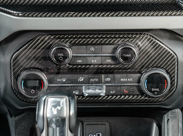 2021-UP FORD BRONCO CARBON FIBER CENTER CONSOLE AC CONTROL PANEL COVER TRIM