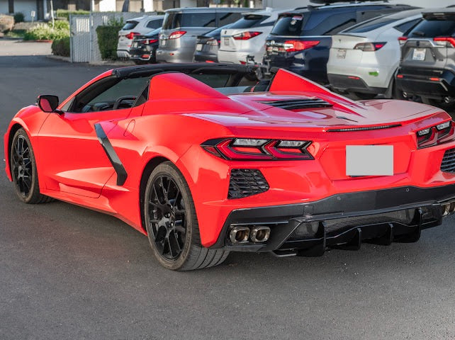 2020-Up Corvette C8 STINGRAY & Z51 | CARBON FLASH 3Pcs Rear Bumper *ADD-ON* Diffuser Lip