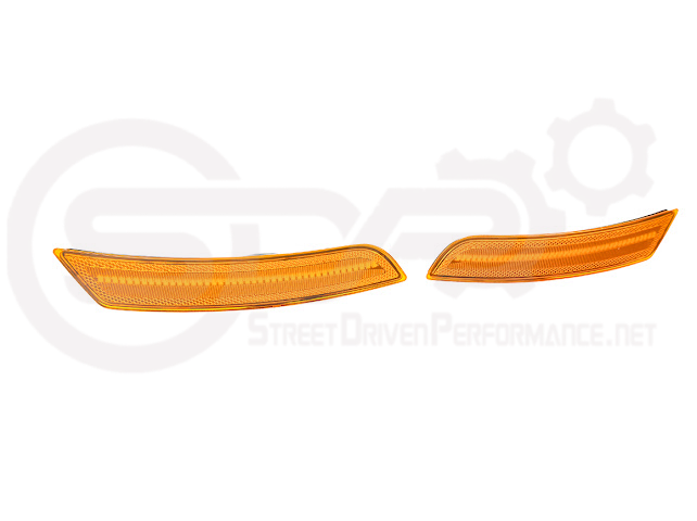 2016-2024 Chevrolet Camaro | Front Bumper Side Marker Lens w/ Amber LED Reflector Light Pair (Clear / Amber / Smoke)