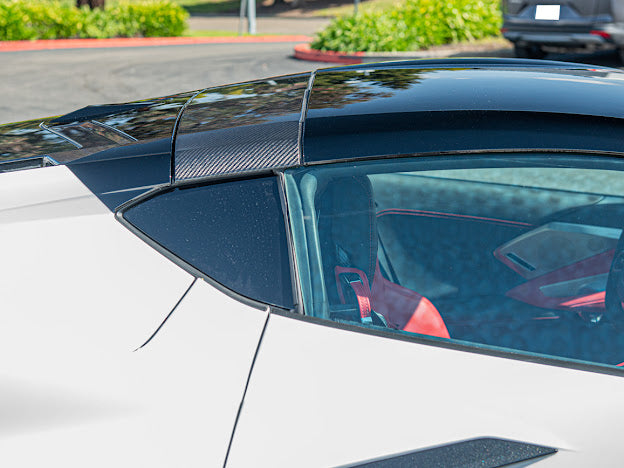 2020+ CHEVROLET CORVETTE C8 CARBON FIBER TOP ROOF PILLAR BOW