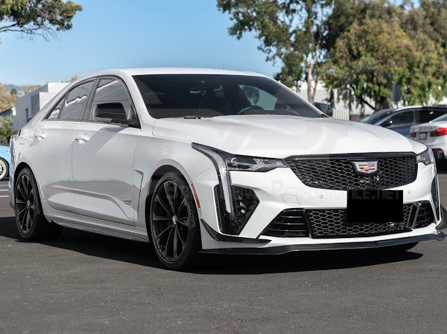 2020-UP CADILLAC CT4-V BLACKWING | CARBON FIBER FRONT LIP SPLITTER WITH CANARDS GROUND EFFECTS