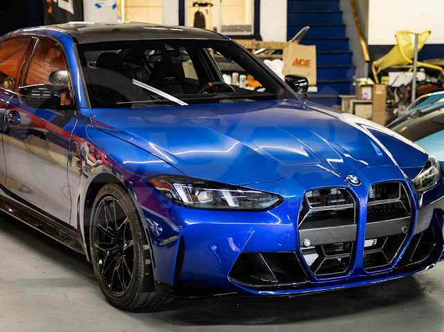 2021-Up BMW G80 M3 & G82 M4 W/ NO ACTIVE CRUISE CONTROL | CSL Style Carbon Fiber Front Kidney Grille Replacement