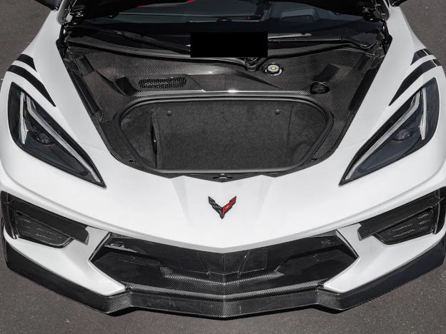 2020+ CHEVROLET CORVETTE C8 | FACTORY STYLE CARBON FIBER FRONT TRUNK TRIM KIT REPLACEMENT