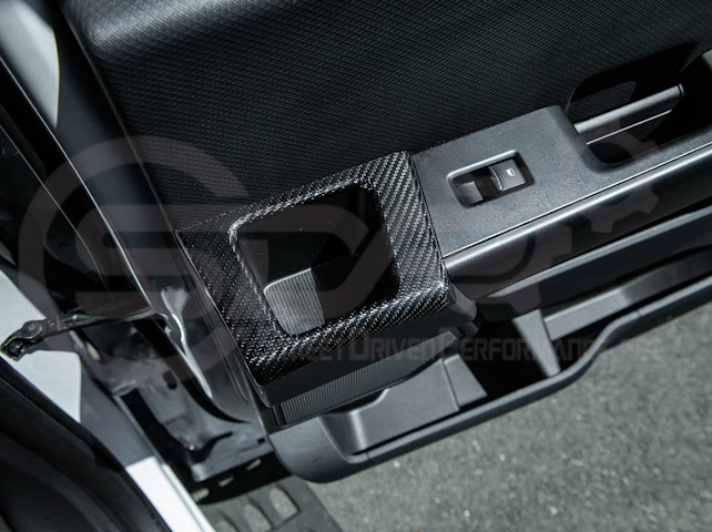 2021-UP FORD F-150 | FACTORY STYLE CARBON FIBER REAR DOOR TRIM ARMREST CUP HOLDER PANEL COVER