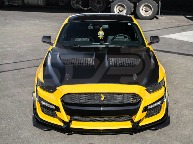 2018-2023 FORD MUSTANG S550 | GTD STYLE ALUMINUM FRONT AIR VENTED HOOD