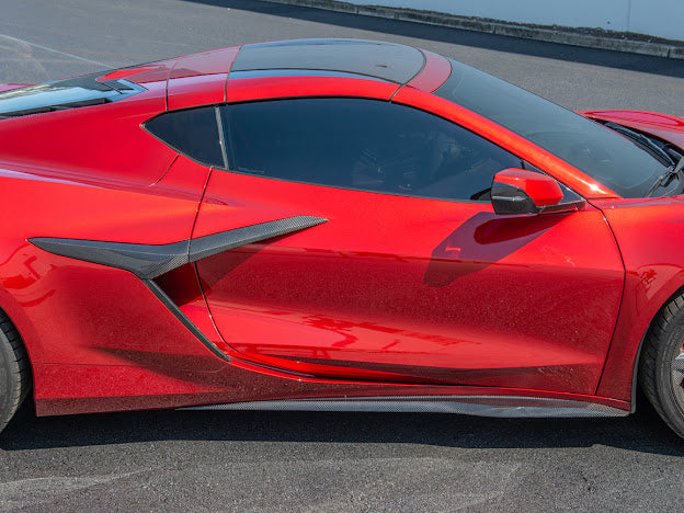 2020-UP CHEVROLET CORVETTE C8 Z06 |CARBON FIBER SIDE SKIRTS ROCKER PANELS GROUND EFFECTS
