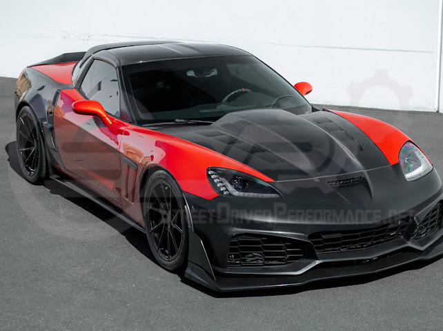 2005-2013 Corvette C6 Z06 | C7 ZR1 Style Primer Black Front Bumper Conversion Kit Replacement