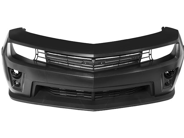 2010-2013 5th Gen Camaro - ZL1 Style Front Bumper Kit For Camaro with Upper Lower Grille & Fog Lights- Primer Black