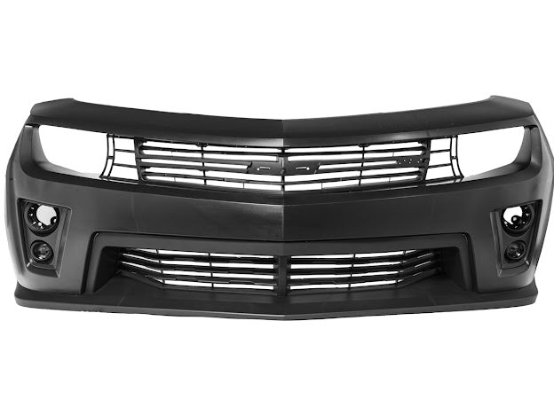 2010-2013 5th Gen Camaro - ZL1 Style Front Bumper Kit For Camaro with Upper Lower Grille & Fog Lights- Primer Black