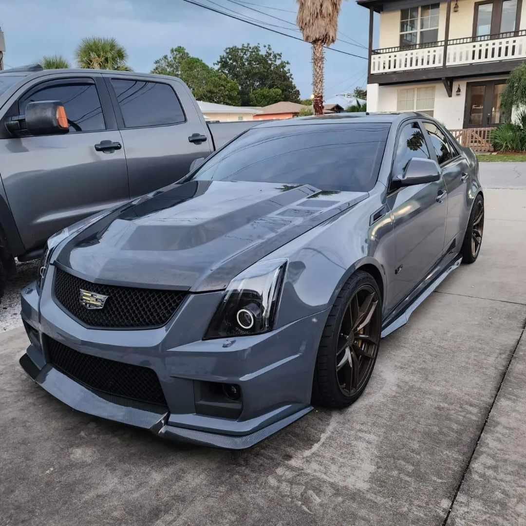 2009-2015 Cadillac CTS-V V2 -  Black front grilles set (blank no emblem)