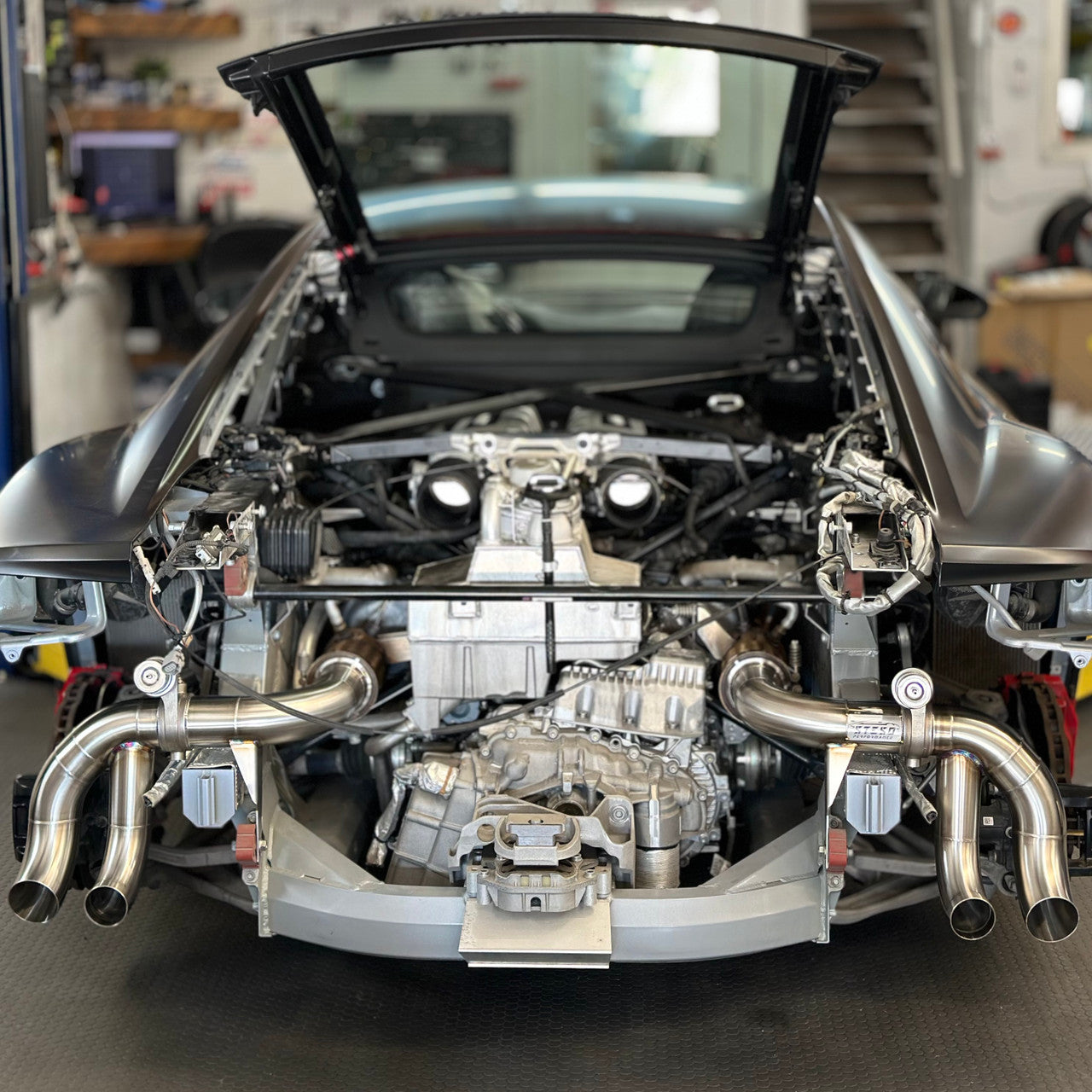 STESO Performance - Audi R8 (2015-2019) Race valved exhaust system  TITANIUM RAW