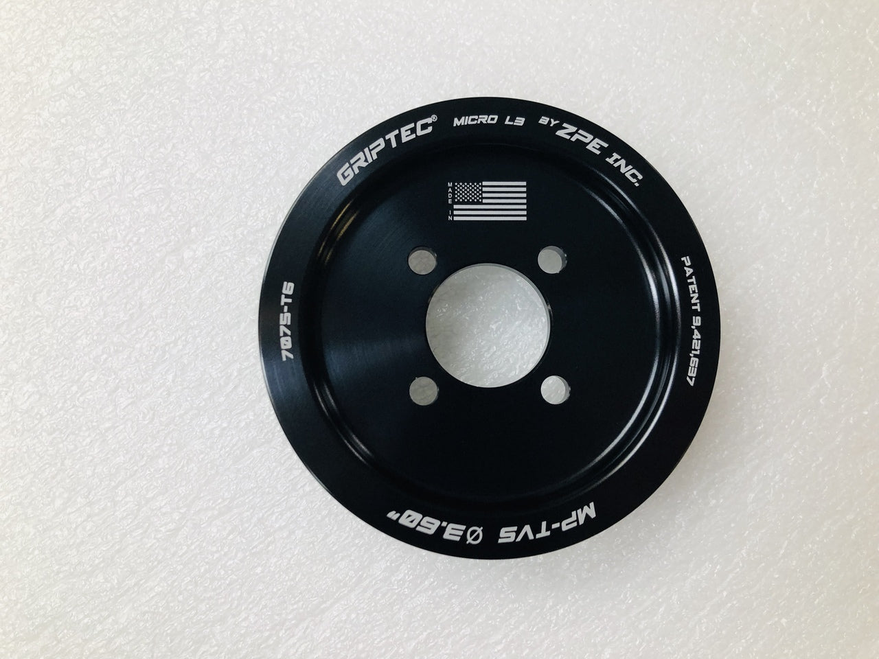 3.70" 6 Rib ZPE GripTec® 2pc Magnuson TVS L3 Black Pulley Only
