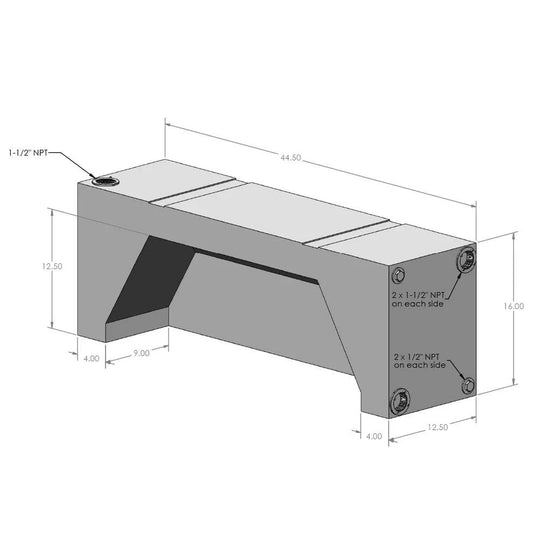 20 Gallon Wheel Well Water Tank (Both Sides)