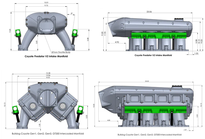 Bulldog - Coyote 5.0 / GT350 Intercooled Billet Intake Manifold