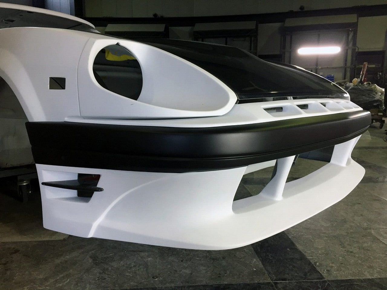 VeilSide 1978-1983 Nissan 280ZX S130 Fairlady Z Model Front Bumper Spoiler (FRP) With Carbon Fins