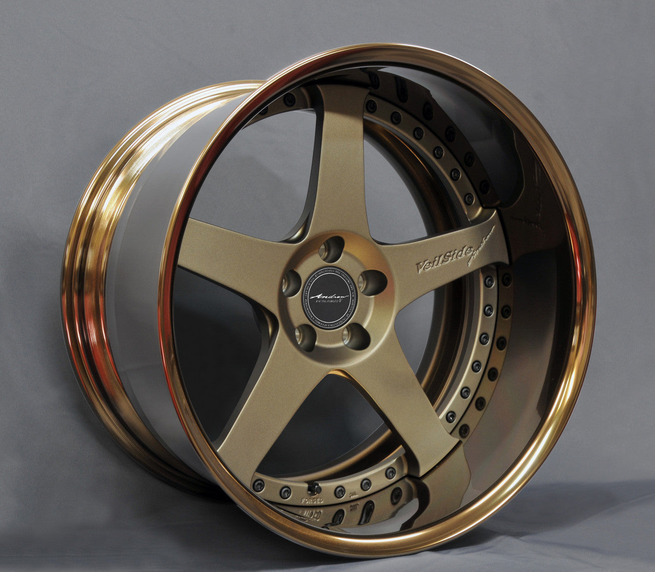 VeilSide 2003-2008 Nissan 350Z Z33 TOKYO DRIFT Wide Body Model 20" FORGED Wheels 4 Pieces Set in BRONZE Front 20x9J Tire 255/30-20; Rear 20x12.5J Tire 325/25-20